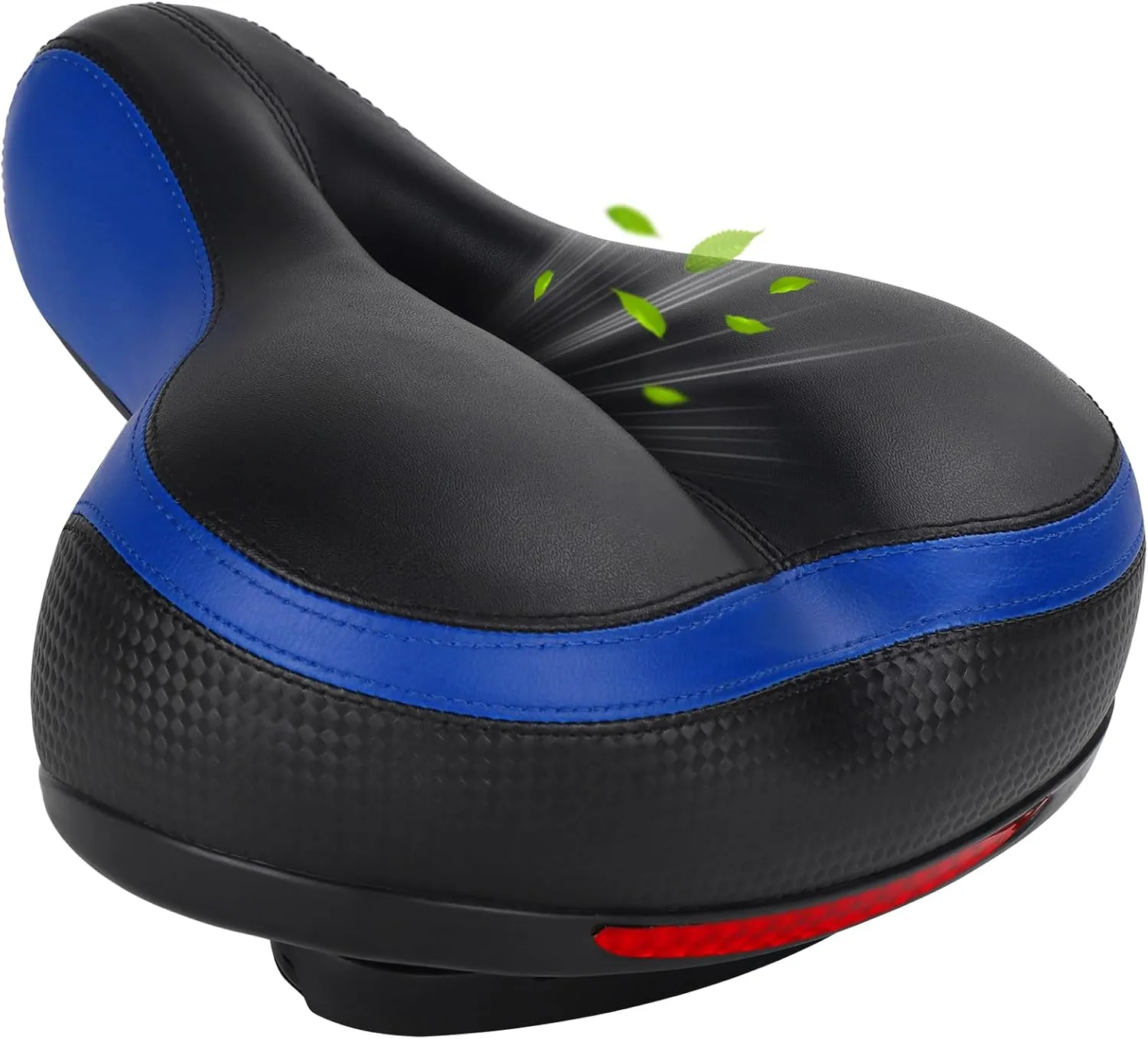 TONBUX Memory Foam Bike Seat Cushion for Men & Women - Waterproof Bicycle Saddle with Comfortable Faux Leather Cover, Universal Fit for Road, Hybrid, Commuter Bikes