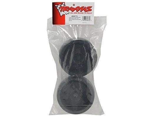 Traxxas 6473 Tires & wheels assembled glued (black dished wheels slick tires (S1 compound) foam inserts) (rear) (2)