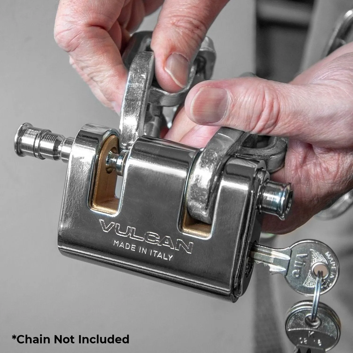 VULCAN Viro Panzer Security Lock For 5/16 Inch Chain - Premium Case-Hardened - Cannot Be Cut with Bolt Cutters or Hand Tools