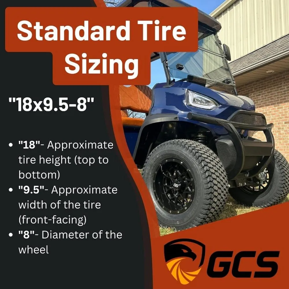 Wanda Knobby 18x9.50-8 Off Road Golf Cart Tire Only - 18" tall