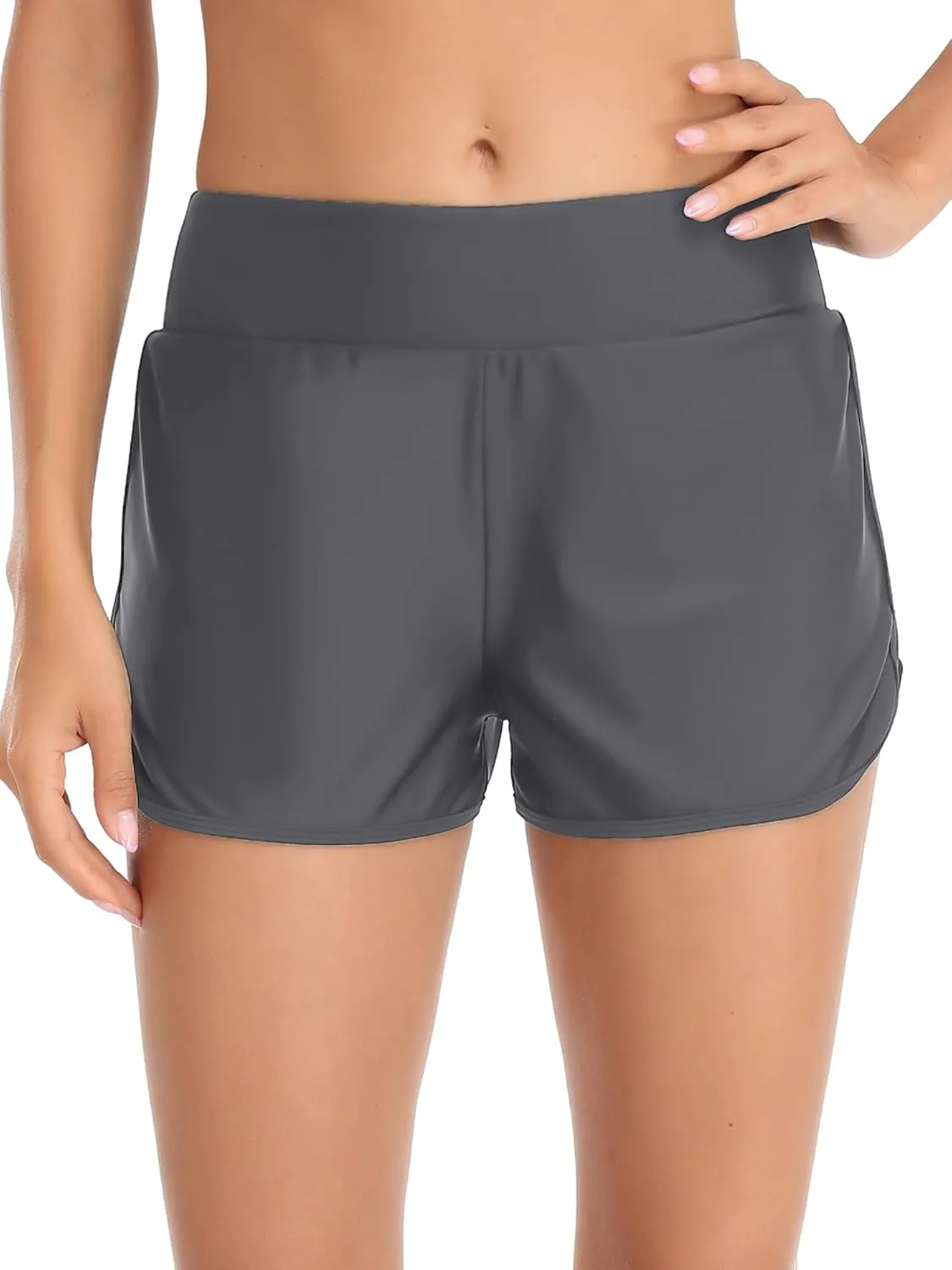Women's High Waisted Swim Board Shorts Swimsuit Quick Dry Beach Shorts for Women with Liner
