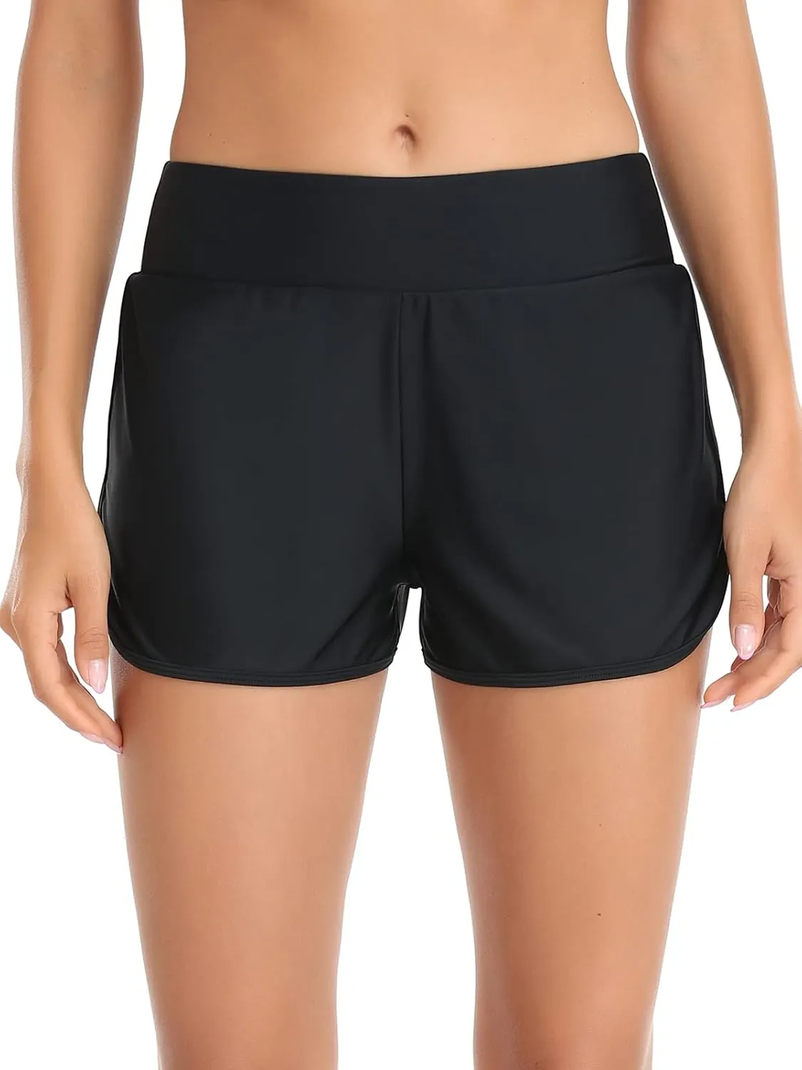 Women's High Waisted Swim Board Shorts Swimsuit Quick Dry Beach Shorts for Women with Liner